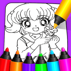 Cool Anime Animals Coloring - Art educational game